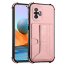 For Xiaomi Redmi Note 10 Pro / Note 10 Pro Max Dream PU + TPU Four-corner Shockproof Back Cover Case with Card Slots & Holder(Rose Gold)