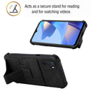 For OPPO A16 Dream PU + TPU Four-corner Shockproof Back Cover Case with Card Slots & Holder(Black)