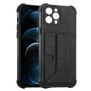 For iPhone 13 Pro Dream PU+TPU Four-corner Shockproof Back Cover Case with Card Slots & Holder (Black)
