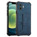 For iPhone 12 Dream PU+TPU Four-corner Shockproof Back Cover Case with Card Slots & Holder(Blue)