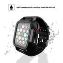 For Apple Watch 5 & 4 44mm / 3 & 2 & 1 42mm RedPepper IP68 Waterproof Screen Protector + Watchband + Protective Case(Black)