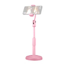 Desktop Stand Mobile Phone Tablet Live Broadcast Stand Telescopic Disc Stand, Style:Holder + Remote Control(Pink)