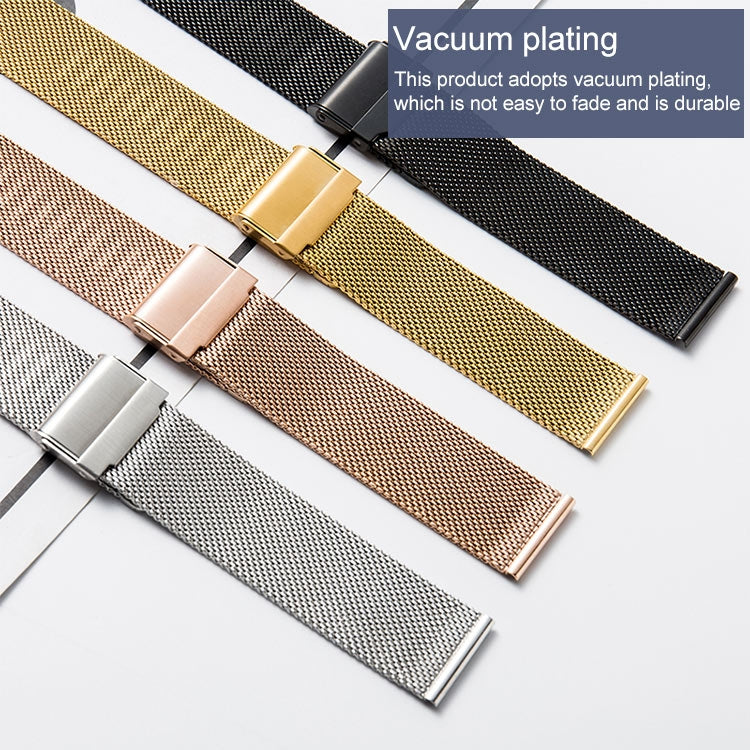 20mm 304 Stainless Steel Double Buckles Watch Band(Black)