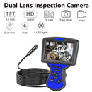 M50 1080P 8mm Dual Lens HD Industrial Digital Endoscope with 5.0 inch IPS Screen, Cable Length:1m Hard Cable(Blue)