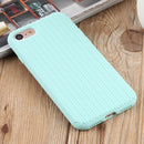 Herringbone Texture Silicone Protective Case For iPhone SE 2022 / SE 2020 / 8 / 7(Green Jade)
