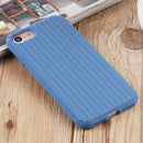 Herringbone Texture Silicone Protective Case For iPhone SE 2022 / SE 2020 / 8 / 7(Sea Blue)