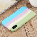 Herringbone Texture Silicone Protective Case For iPhone X / XS(Rainbow Green)