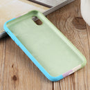 Herringbone Texture Silicone Protective Case For iPhone X / XS(Rainbow Green)