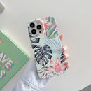 Laser Pattern TPU Protective Case For iPhone 13(Red Flowers)