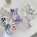 Laser Pattern TPU Protective Case For iPhone 13(Blue Flowers)