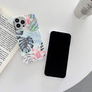 Laser Pattern TPU Protective Case For iPhone 13(Blue Flowers)