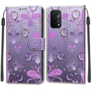 Voltage Coloured Drawing Magnetic Clasp Horizontal Flip PU Leather Case with Holder & Card Slots For OPPO A93 5G / A93s 5G / A54 5G / A74 5G(C16 Water Drop Six Petal Flower)