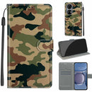 Voltage Coloured Drawing Magnetic Clasp Horizontal Flip PU Leather Case with Holder & Card Slots For Huawei P50(C12 Green Yellow Camouflage)