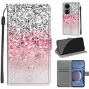 Voltage Coloured Drawing Magnetic Clasp Horizontal Flip PU Leather Case with Holder & Card Slots For Huawei P50(C13 Silver Pink Glitter)