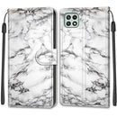 Voltage Coloured Drawing Magnetic Clasp Horizontal Flip PU Leather Case with Holder & Card Slots For Samsung Galaxy A22 5G(C01 White Marble)