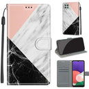 Voltage Coloured Drawing Magnetic Clasp Horizontal Flip PU Leather Case with Holder & Card Slots For Samsung Galaxy A22 5G(C07 Pink White Black)