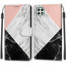 Voltage Coloured Drawing Magnetic Clasp Horizontal Flip PU Leather Case with Holder & Card Slots For Samsung Galaxy A22 5G(C07 Pink White Black)