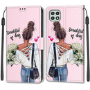 Voltage Coloured Drawing Magnetic Clasp Horizontal Flip PU Leather Case with Holder & Card Slots For Samsung Galaxy A22 5G(C09 Hug Flower)