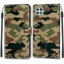 Voltage Coloured Drawing Magnetic Clasp Horizontal Flip PU Leather Case with Holder & Card Slots For Samsung Galaxy A22 5G(C12 Green Yellow Camouflage)
