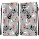Voltage Coloured Drawing Magnetic Clasp Horizontal Flip PU Leather Case with Holder & Card Slots For Samsung Galaxy A22 5G(C19 Material Flower)