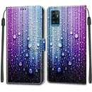 Voltage Coloured Drawing Magnetic Clasp Horizontal Flip PU Leather Case with Holder & Card Slots For ZTE Blade A71(C05 Purple Blue Water Drops)