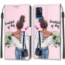 Voltage Coloured Drawing Magnetic Clasp Horizontal Flip PU Leather Case with Holder & Card Slots For ZTE Blade A71(C09 Hug Flower)