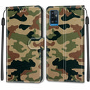 Voltage Coloured Drawing Magnetic Clasp Horizontal Flip PU Leather Case with Holder & Card Slots For ZTE Blade A71(C12 Green Yellow Camouflage)