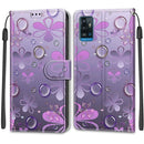 Voltage Coloured Drawing Magnetic Clasp Horizontal Flip PU Leather Case with Holder & Card Slots For ZTE Blade A71(C16 Water Drop Six Petal Flower)