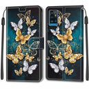 Voltage Coloured Drawing Magnetic Clasp Horizontal Flip PU Leather Case with Holder & Card Slots For ZTE Blade A71(C20 Gold Silver Flying Butterflies)