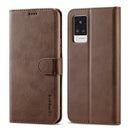LC.IMEEKE Calf Texture Horizontal Flip Leather Case with Holder & Card Slots & Wallet For vivo V21(Brown)