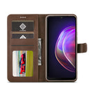LC.IMEEKE Calf Texture Horizontal Flip Leather Case with Holder & Card Slots & Wallet For vivo V21(Brown)