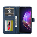 LC.IMEEKE Calf Texture Horizontal Flip Leather Case with Holder & Card Slots & Wallet For vivo V21(Blue)