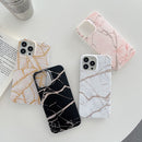 Gilding Marble Pattern Soft TPU Protective Case For iPhone 13(White)