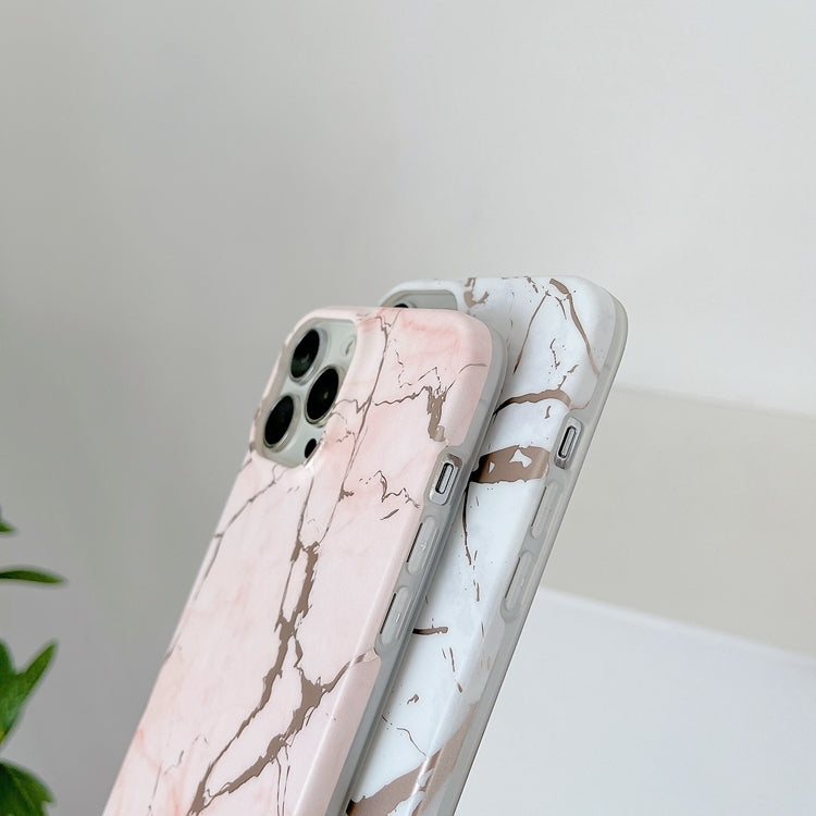 Gilding Marble Pattern Soft TPU Protective Case For iPhone 13(Black)