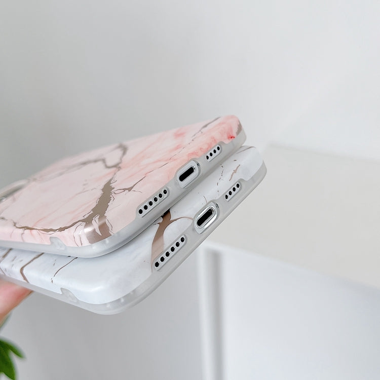 Gilding Marble Pattern Soft TPU Protective Case For iPhone 13(White)