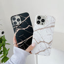 Gilding Marble Pattern Soft TPU Protective Case For iPhone 13 Pro Max(White)