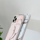 Gilding Marble Pattern Soft TPU Protective Case For iPhone 13 Pro Max(White)