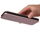 For OPPO Realme C21Y Carbon Fiber Texture Magnetic Horizontal Flip TPU + PC + PU Leather Case with Card Slot(Pink)