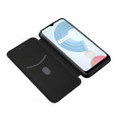 For OPPO Realme C21Y Carbon Fiber Texture Magnetic Horizontal Flip TPU + PC + PU Leather Case with Card Slot(Black)