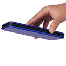 For OPPO Realme C21Y Carbon Fiber Texture Magnetic Horizontal Flip TPU + PC + PU Leather Case with Card Slot(Blue)