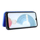 For OPPO Realme C21Y Carbon Fiber Texture Magnetic Horizontal Flip TPU + PC + PU Leather Case with Card Slot(Blue)