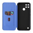 For OPPO Realme C21Y Carbon Fiber Texture Magnetic Horizontal Flip TPU + PC + PU Leather Case with Card Slot(Blue)