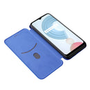 For OPPO Realme C21Y Carbon Fiber Texture Magnetic Horizontal Flip TPU + PC + PU Leather Case with Card Slot(Blue)