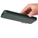 For OPPO Realme C21Y Carbon Fiber Texture Magnetic Horizontal Flip TPU + PC + PU Leather Case with Card Slot(Green)