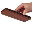 For OPPO Realme C21Y Carbon Fiber Texture Magnetic Horizontal Flip TPU + PC + PU Leather Case with Card Slot(Brown)