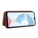 For OPPO Realme C21Y Carbon Fiber Texture Magnetic Horizontal Flip TPU + PC + PU Leather Case with Card Slot(Brown)