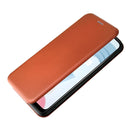 For OPPO Realme C21Y Carbon Fiber Texture Magnetic Horizontal Flip TPU + PC + PU Leather Case with Card Slot(Brown)