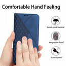For OPPO A74 5G / A93 5G / A54 5G Diamond Pattern Splicing Skin Feel Magnetic Horizontal Flip Leather Case with Card Slots & Holder & Wallet(Blue)