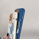 Spaceman Binoculars Shockproof Protective Case For iPhone 13 mini(Blue)