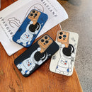 Spaceman Binoculars Shockproof Protective Case For iPhone 13 mini(Blue)